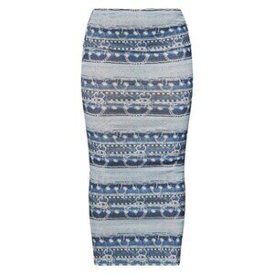 PrettyLittleThing NWT Midi Skirt Blue Print Size 6